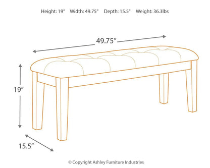Ralene Upholstered Dining Bench in Medium Brown