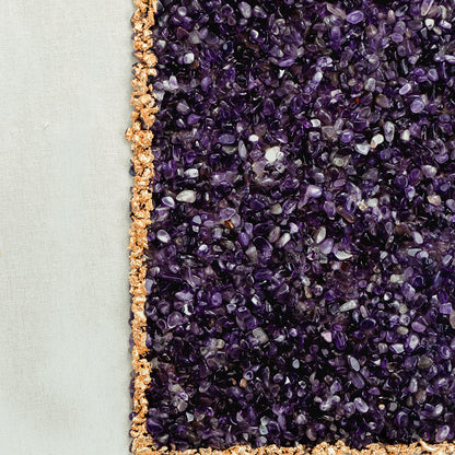 The Lillian Améthyste Shadow Box Duo wall art with purple amethyst crystals and gold edge on Tampa Home & Garden Store