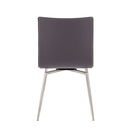 Contemporary upholstered chair with swivel base in charcoal gray faux leather by HouseOfZazla on Tampa Home & Garden Store