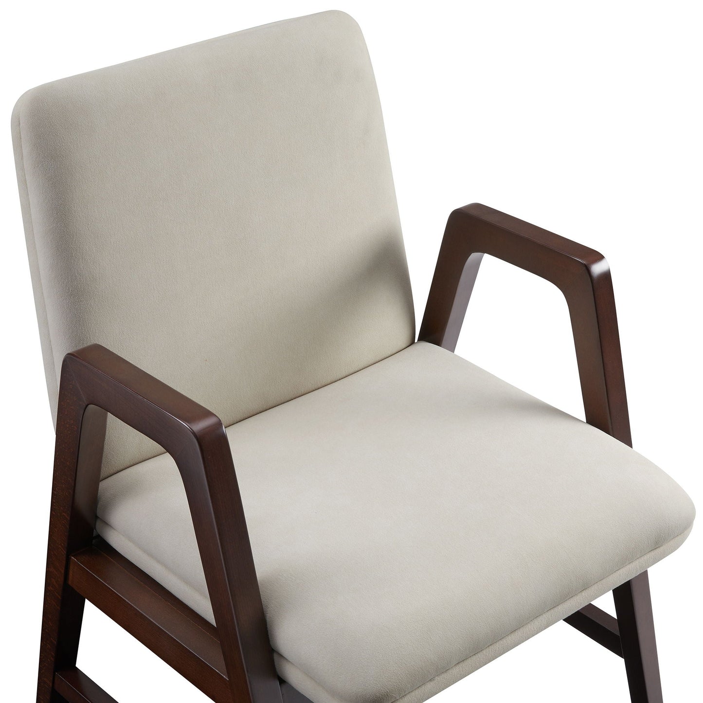 Stella Cream Armchair with Beech Wood and Cushion