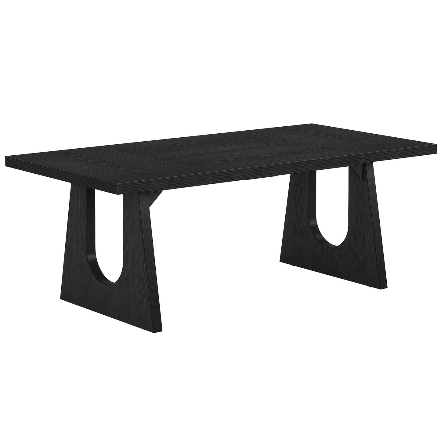 Dining Large Rectangular Kitchen & Dinner Table in black wood with U-shaped trestle legs HouseOfZazla on Tampa Home & Garden Store