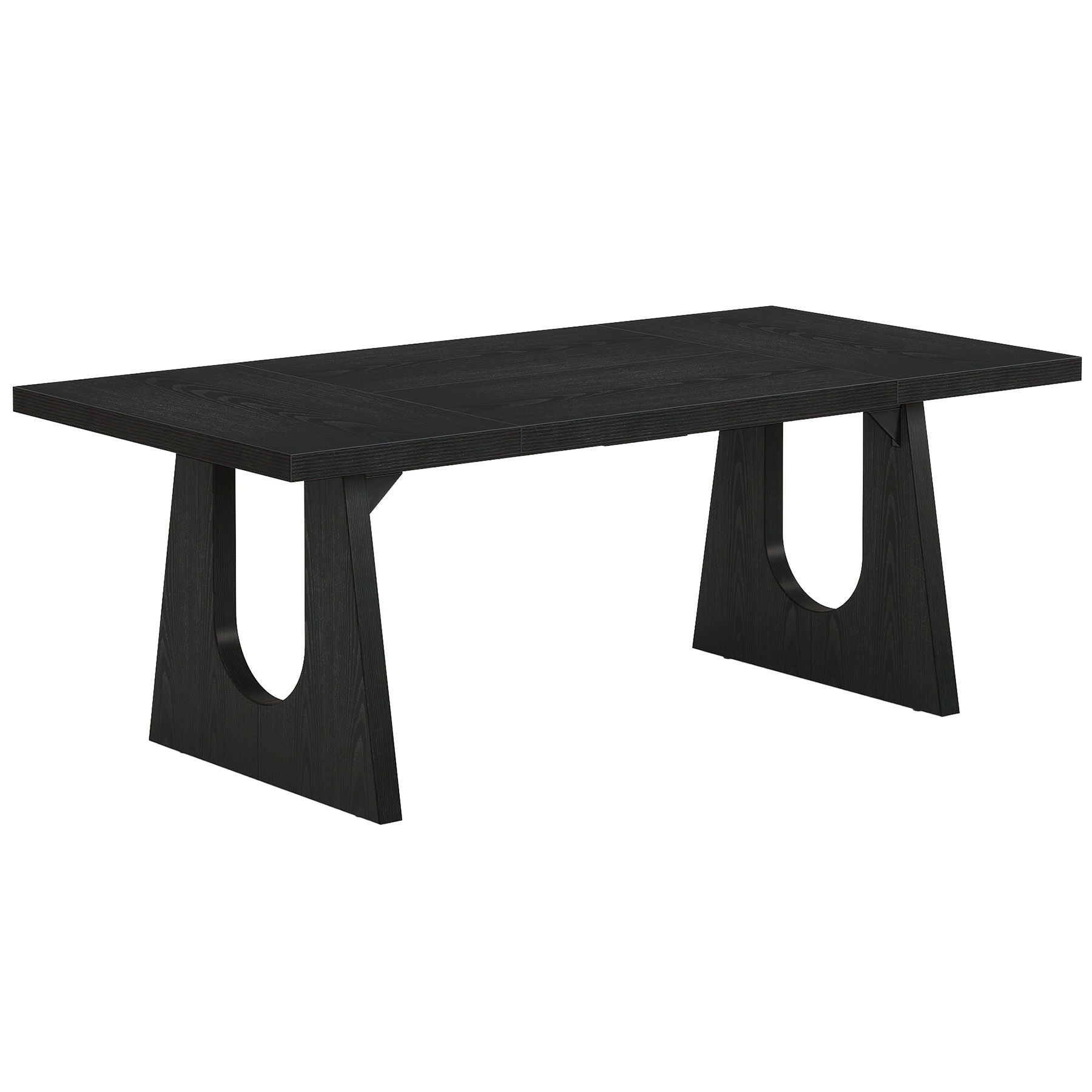 Dining Large Rectangular Kitchen & Dinner Table in black wood with U-shaped trestle legs HouseOfZazla on Tampa Home & Garden Store