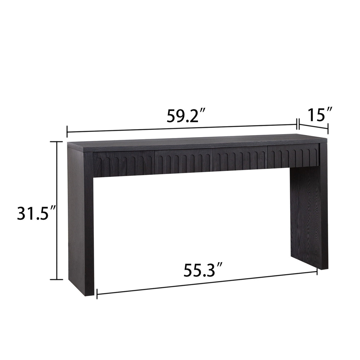 Modern Console Table with 4 Drawers, dark wood finish, HouseOfZazla on Tampa Home & Garden Store