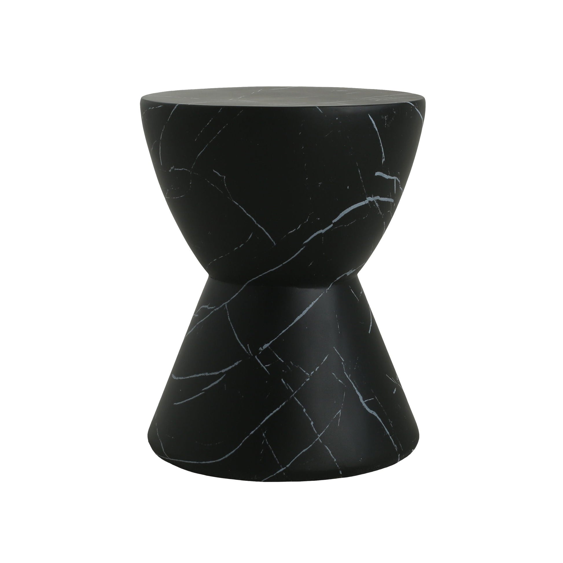 Outdoor Lightweight Concrete Side Table black marble-look with white veining HouseOfZazla on Tampa Home & Garden Store