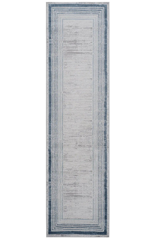 Marfi bordered rug runner in blue-gray tones by Unique Piece Furniture on Tampa Home & Garden Store