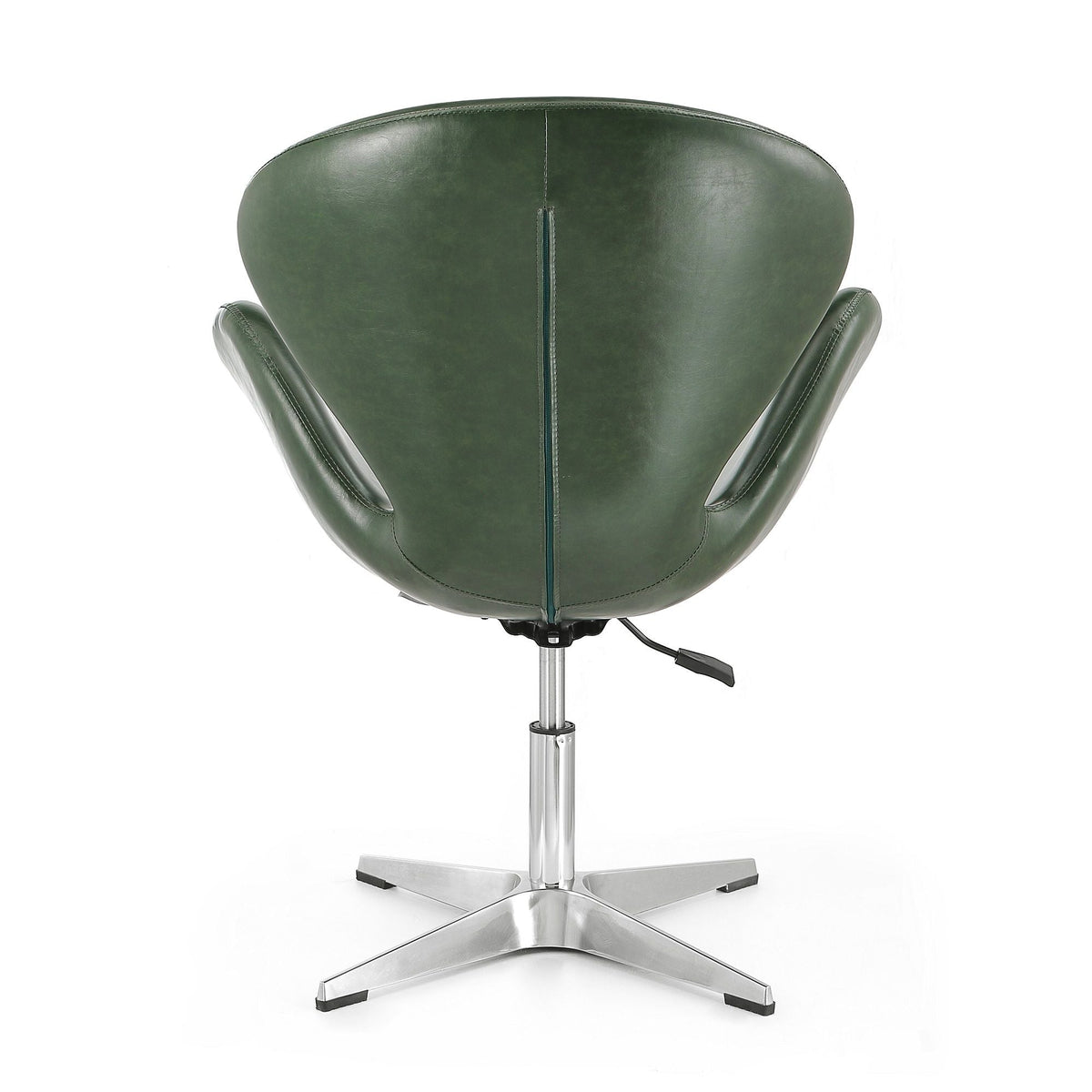 Raspberry Swivel Lounge Chair green leather 360° rotation with chrome pedestal base on Tampa Home & Garden Store