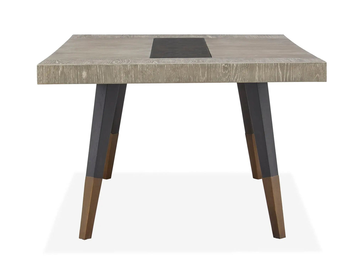Ryker rectangular dining table in Homestead Brown with dark inset and tapered legs on Tampa Home & Garden Store