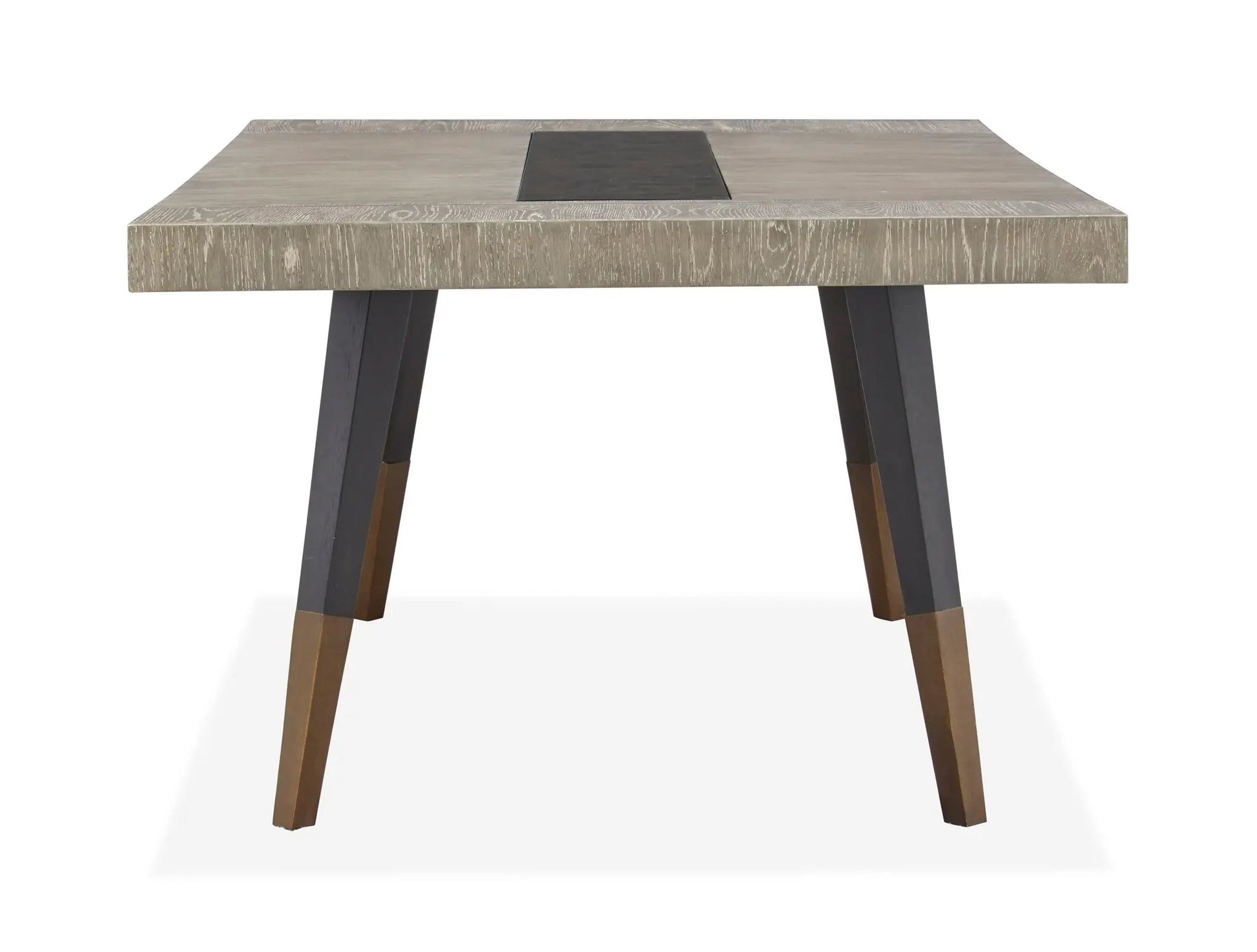 Ryker rectangular dining table in Homestead Brown with dark inset and tapered legs on Tampa Home & Garden Store