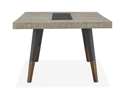 Ryker rectangular dining table in Homestead Brown with dark inset and tapered legs on Tampa Home & Garden Store