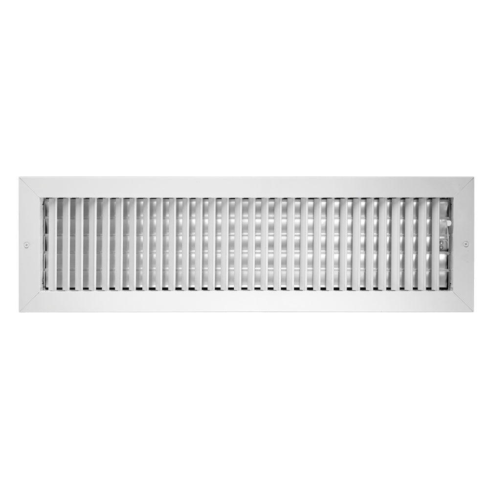 AC Register Vent Cover - adjustable aluminum HVAC grille with louvers in white frame on Tampa Home & Garden Store