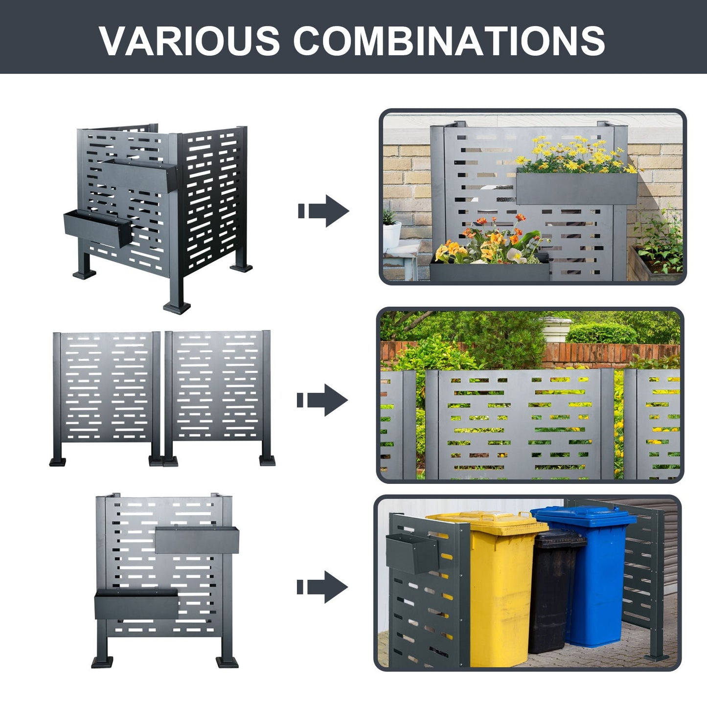 Air Conditioner Privacy Fence Cover and 3 Panels