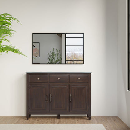 Connaught Wide Entryway Storage Cabinet in dark walnut wood with doors by HouseOfZazla on Tampa Home & Garden Store