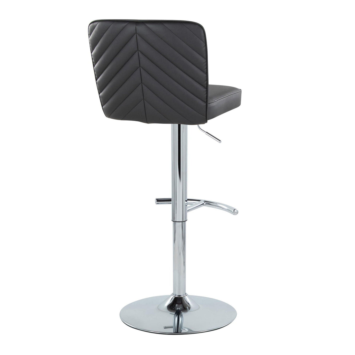 HouseOfZazla contemporary barstool: adjustable swivel, black upholstery, chrome pedestal on Tampa Home & Garden Store