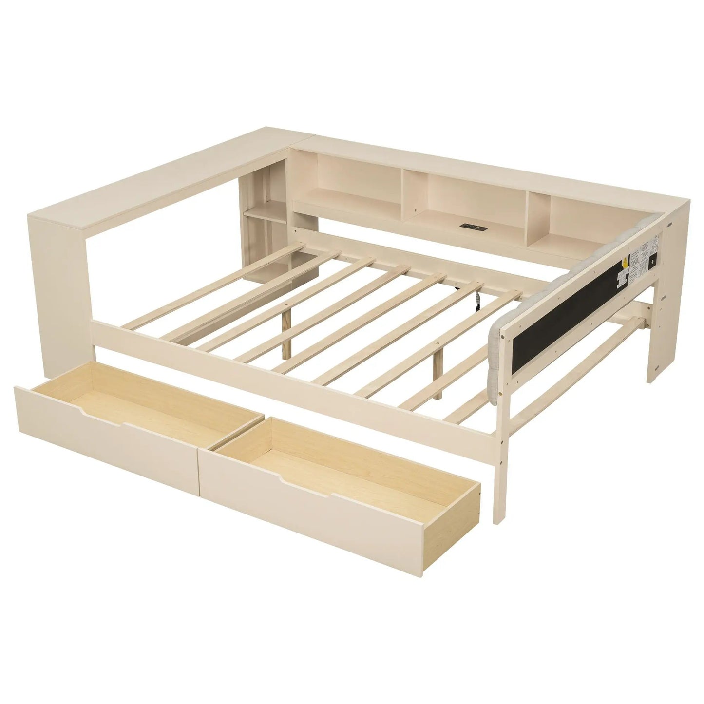 Upholstered Headboard Platform Bed with Storage