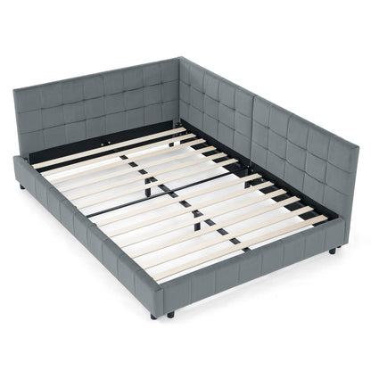 Mid-Century Upholstered Bed Frame and Backrest