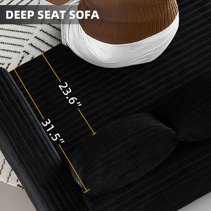 Deep Seat Sofa Bed With Ottoman and Soft Pillows
