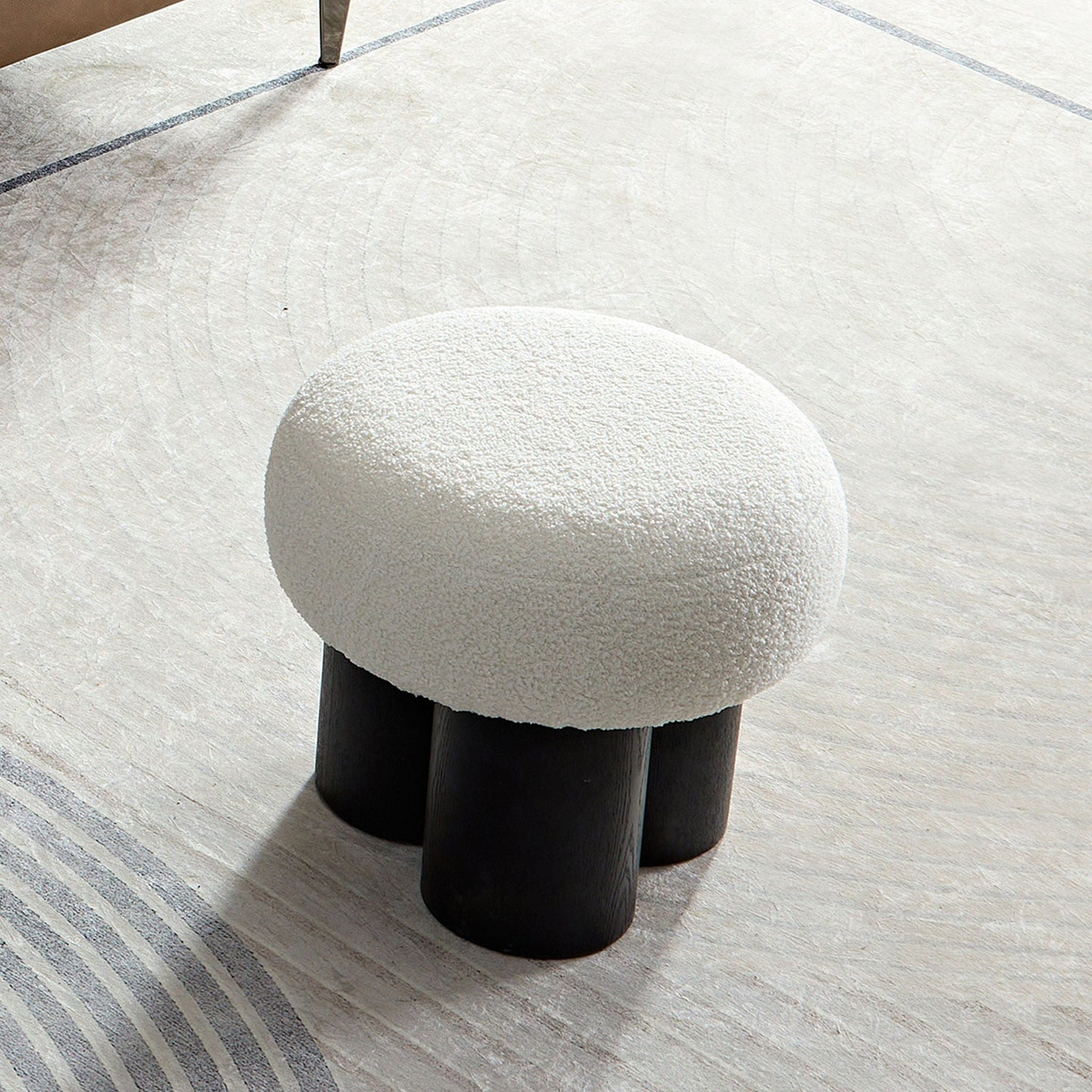 Versatile Mushroom Stool With Cushion and Walnut