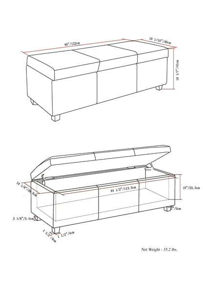 Avalon storage ottoman bench with lift-top lid and storage by Unique Piece Furniture on Tampa Home & Garden Store