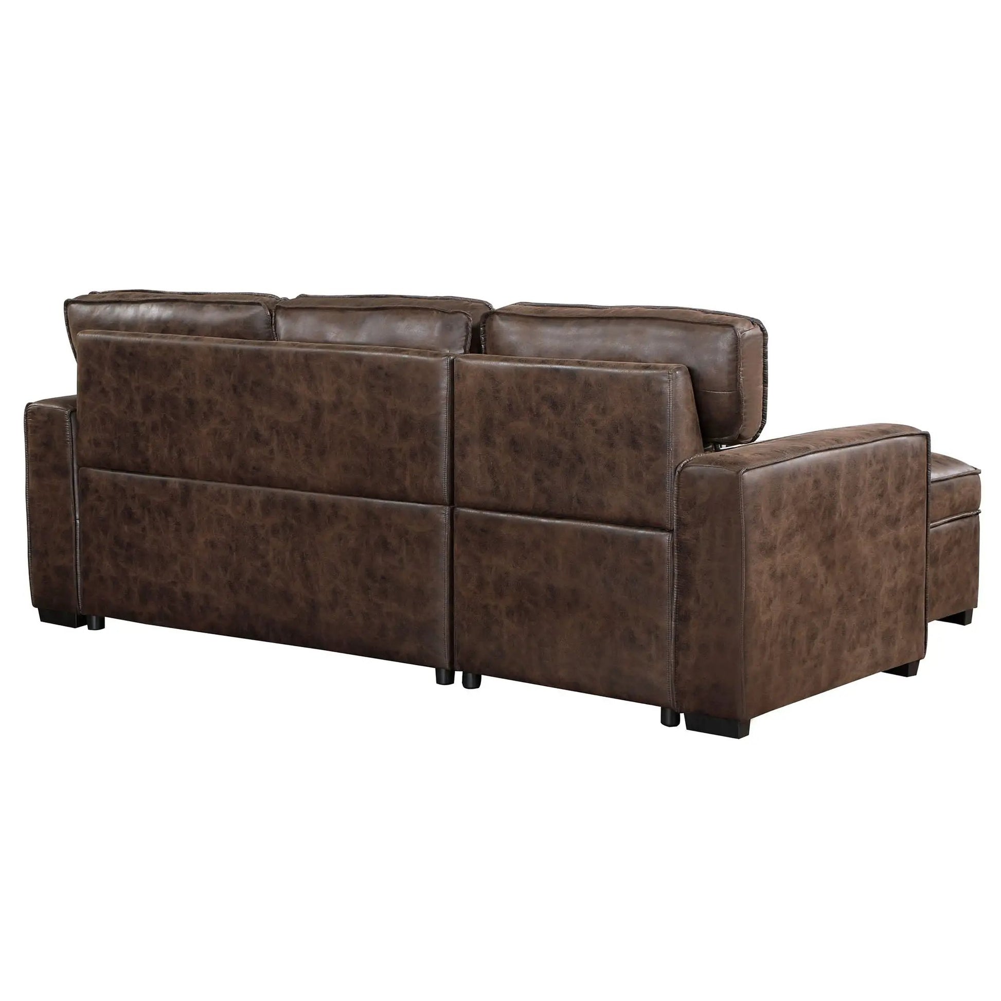 Territory pull-out sofa bed, brown leather sleeper sectional by Unique Piece Furniture on Tampa Home & Garden Store