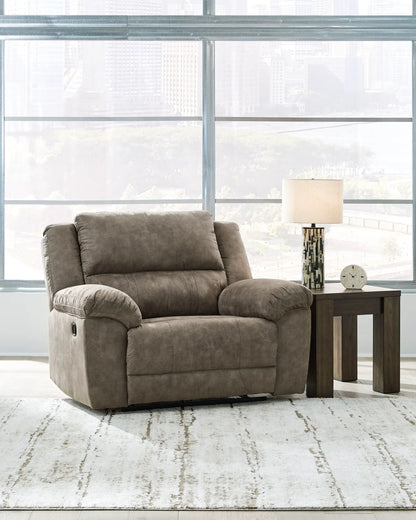 Laresview Zero Wall Wide Seat Recliner Fossil in gray fabric by Unique Piece Furniture on Tampa Home & Garden Store