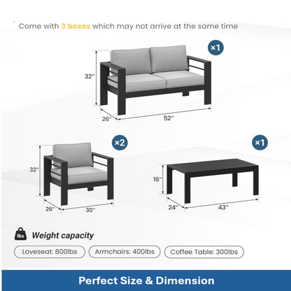 Outdoor Iron Patio Set With The Thick Cushions
