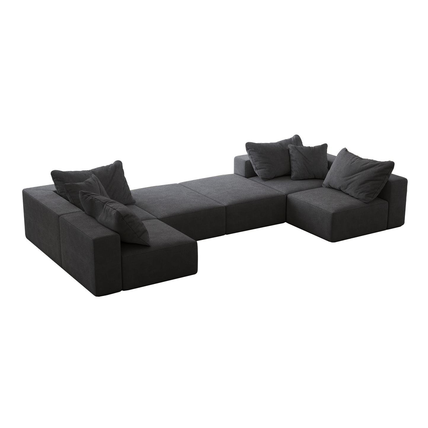 Oversized Sponge Cloud Sofa sectional in gray fabric; modern modular couch with plush cushions on Tampa Home & Garden Store