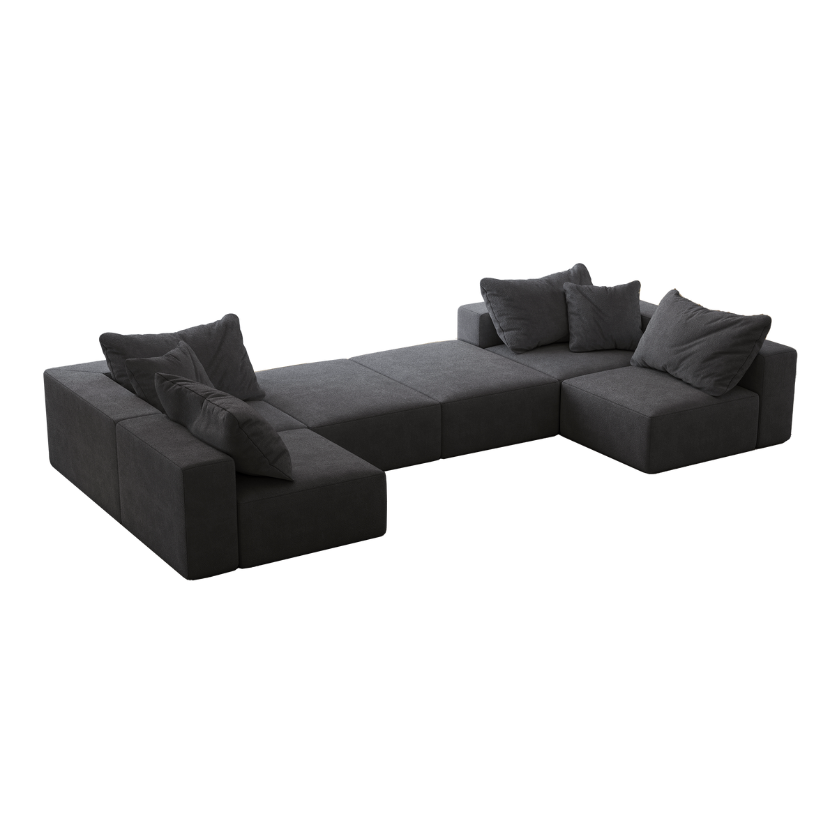 Oversized Sponge Cloud Sofa sectional in gray fabric; modern modular couch with plush cushions on Tampa Home & Garden Store