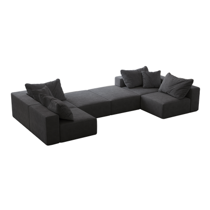 Oversized Sponge Cloud Sofa sectional in gray fabric; modern modular couch with plush cushions on Tampa Home & Garden Store
