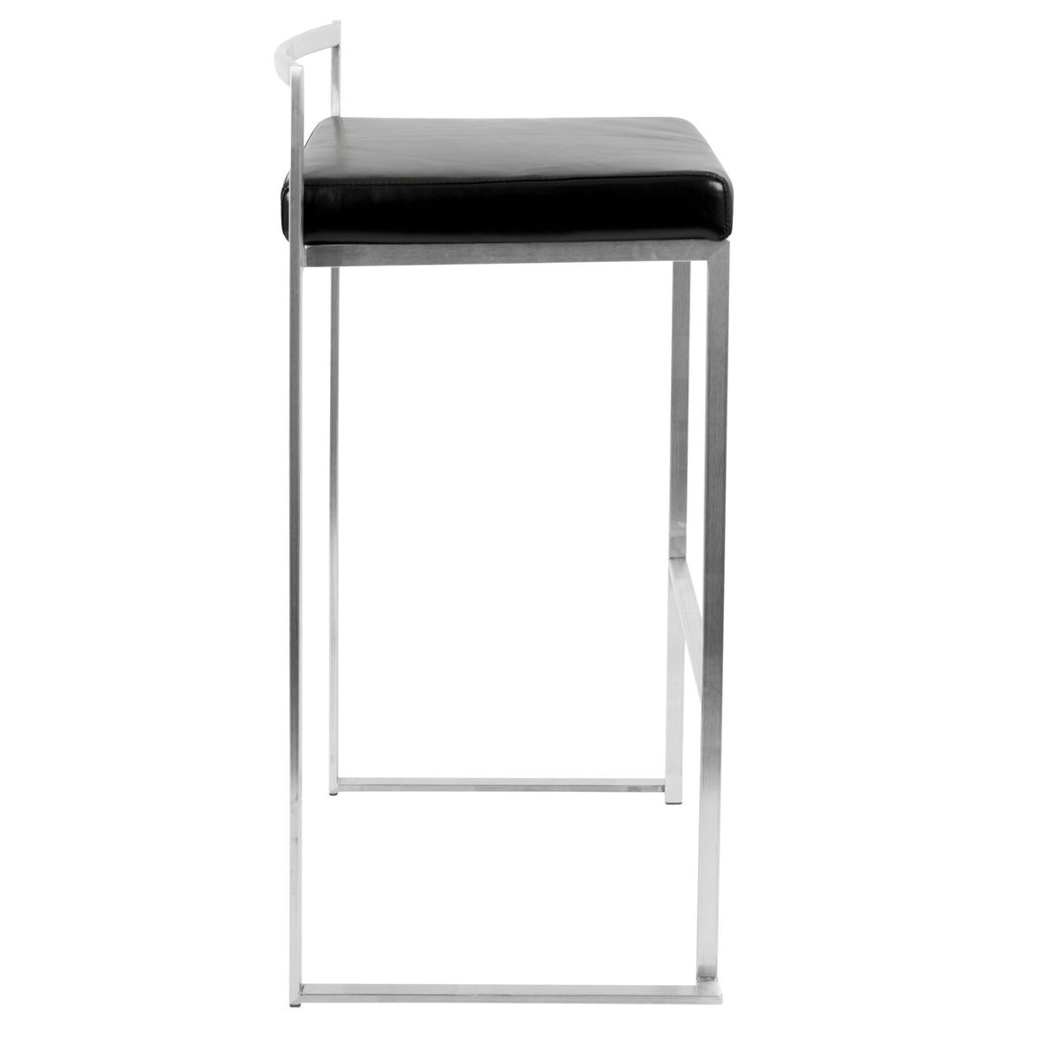 Contemporary stackable barstool with padded black seat and metal frame on Tampa Home & Garden Store