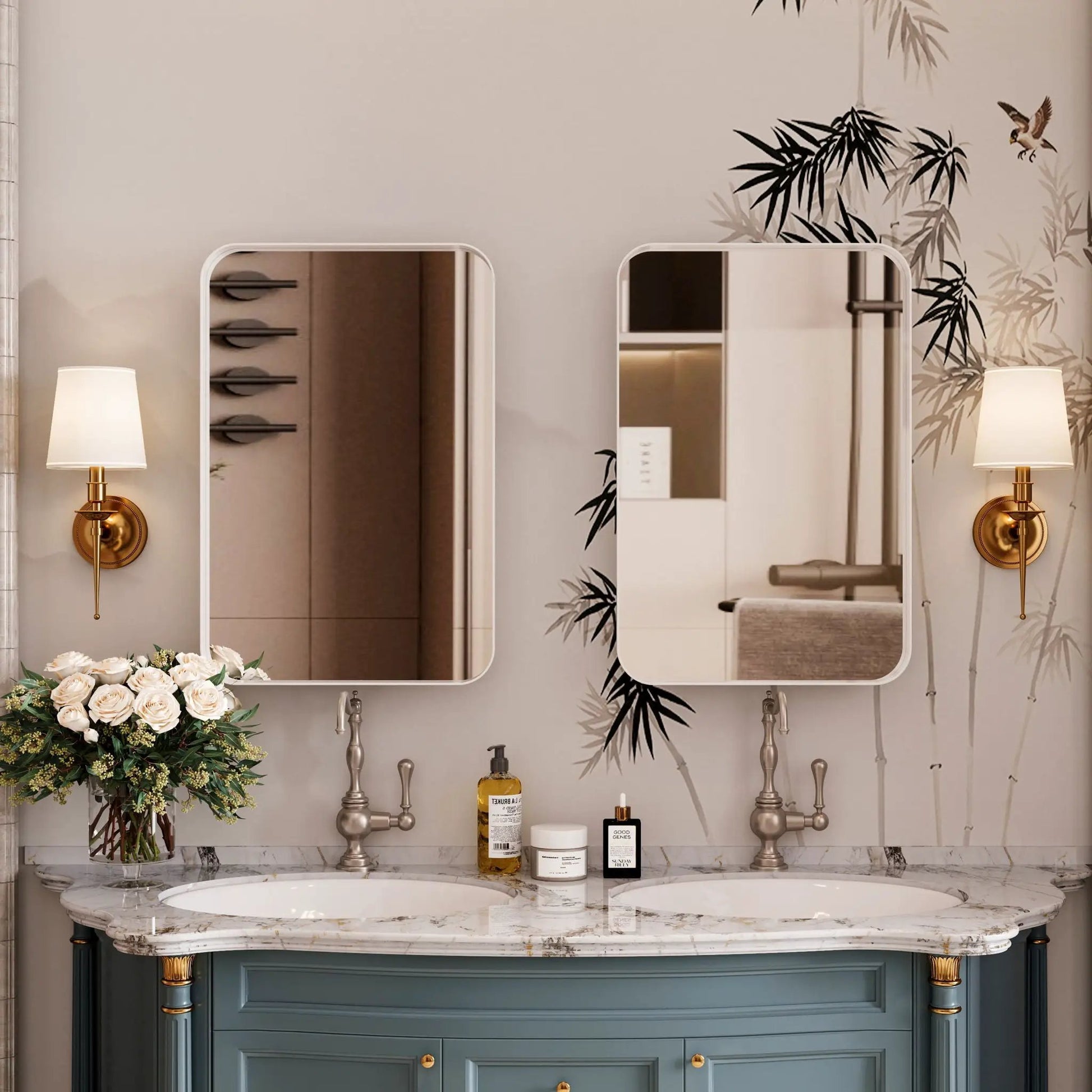 Two metal medicine cabinets with mirrors and adjustable shelves by Unique Piece Furniture on Tampa Home & Garden Store