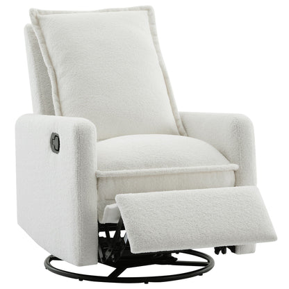 Cozy Swivel Glider Recliner Chair and Leg Rest