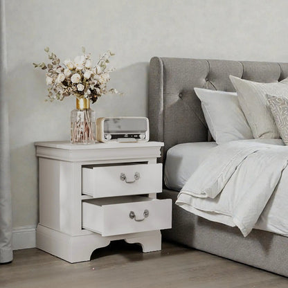 Nightstand With Two Drawers Classic Design