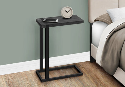 C Shaped Accent Table With Modern Wood Look