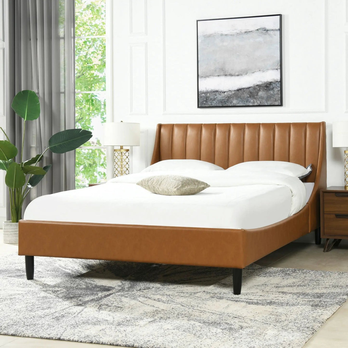 Aspen Vertical Tufted Headboard Platform Bed