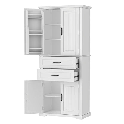 Multi Functional Storage Cabinet by HouseOfZazla white with adjustable shelves, 2 drawers on Tampa Home & Garden Store