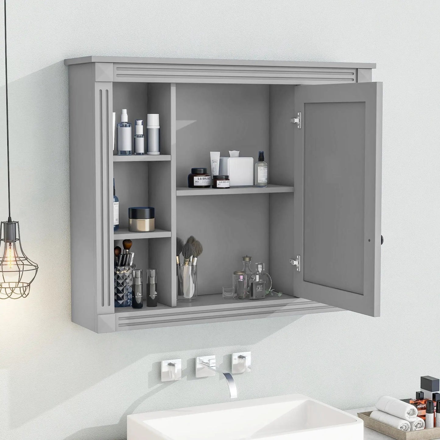 Wall Mounted Bathroom Storage Cabinet With Mirror