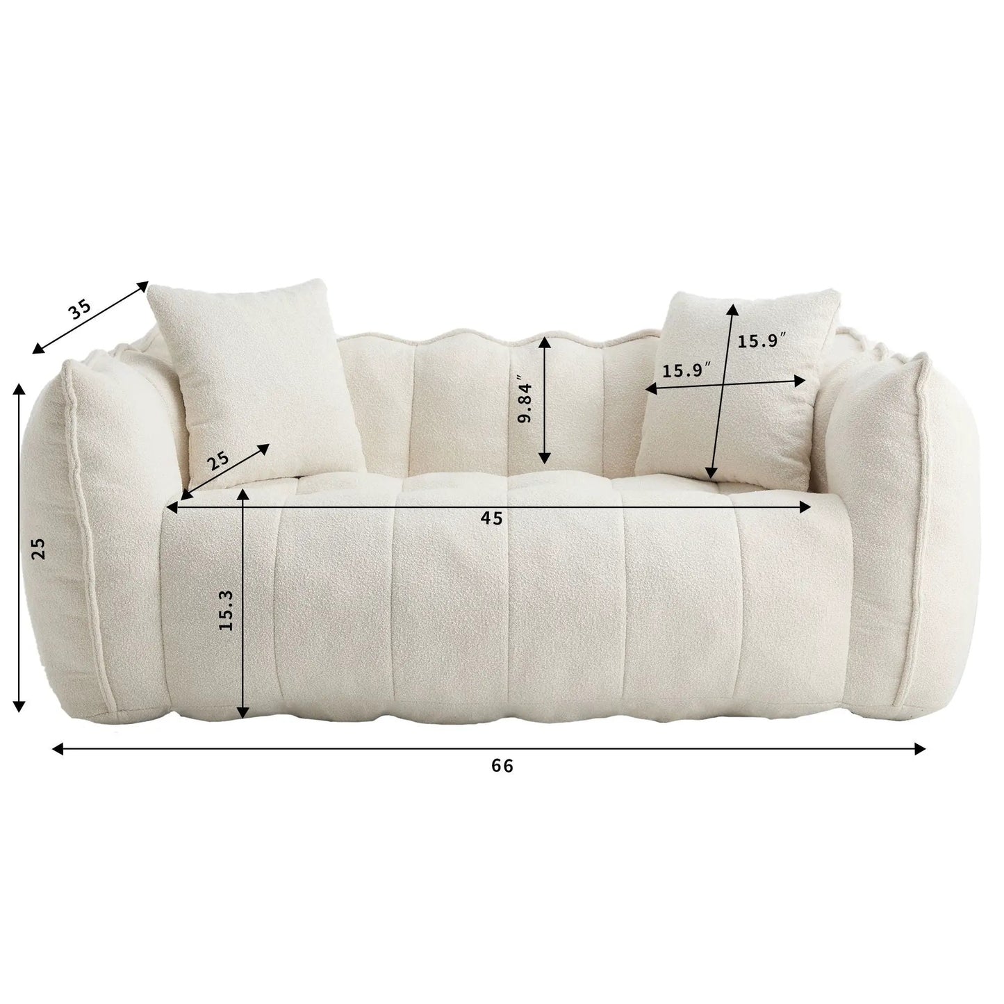 Cozy Beanbag Chair With Resilient Foam Core For 2