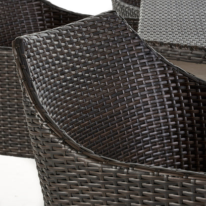 Kenneth Outdoor Rattan Dining Chair Set of 2