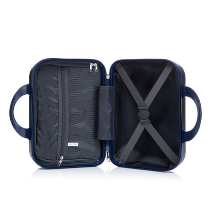 HouseOfZazla 14/20in ABS spinner luggage set navy interior with mesh divider and cross straps on Tampa Home & Garden Store