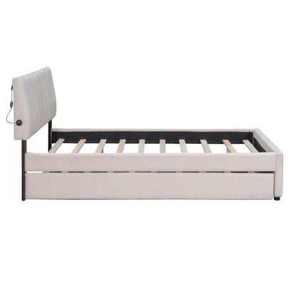 Upholstered Platform Bed With Trundle System