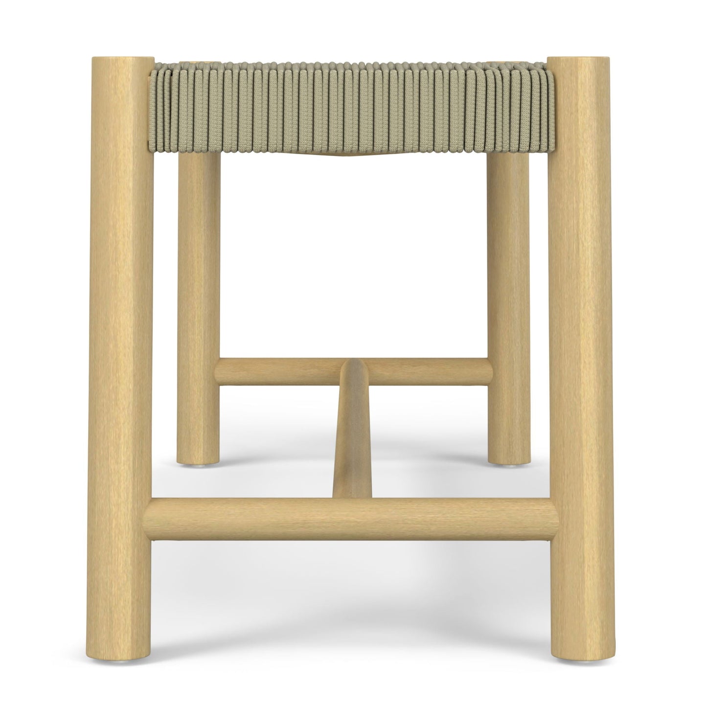 Dahlia outdoor bench with natural wood frame and beige rope seating HouseOfZazla on Tampa Home & Garden Store