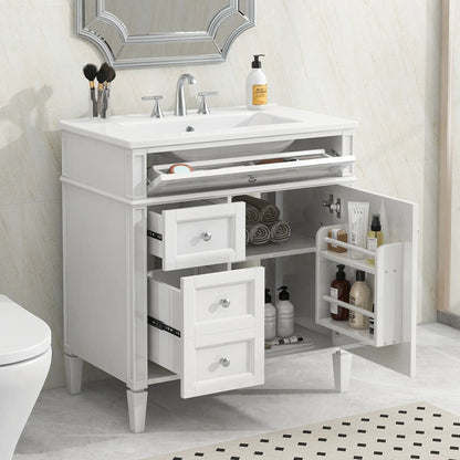 Bathroom Vanity With Top Sink and Modern Storage