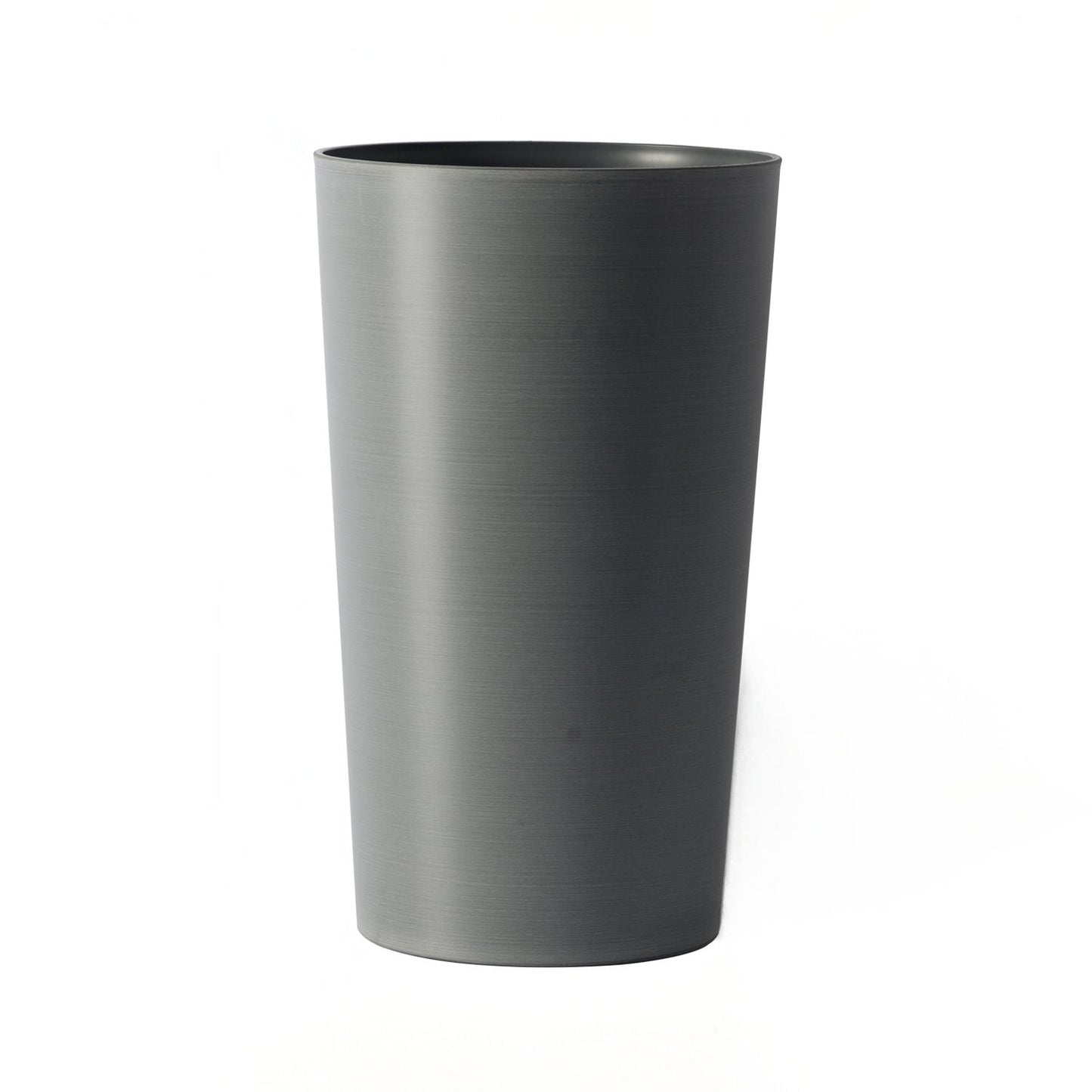 Planter For Outdoor, tall cylindrical planter in dark gray brushed metal, HouseOfZazla on Tampa Home & Garden Store