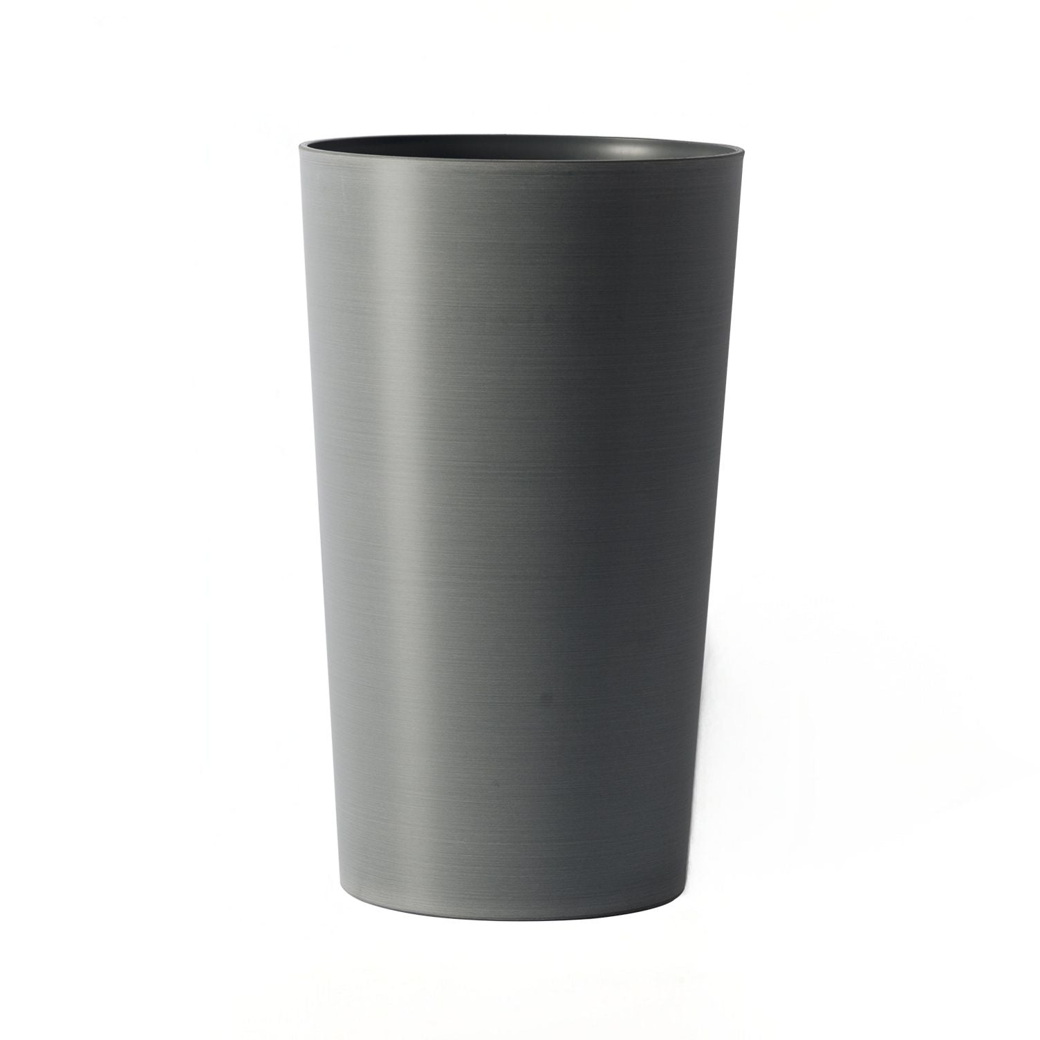 Planter For Outdoor, tall cylindrical planter in dark gray brushed metal, HouseOfZazla on Tampa Home & Garden Store
