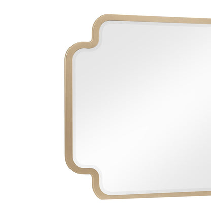 Lexington Bedroom Mirror beige wall mirror with a gold-tone curved frame HouseOfZazla on Tampa Home & Garden Store