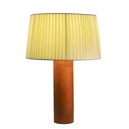 Pleated table lamp with beige shade and solid wood cylindrical base by FLIPSTYLEZLLC on Tampa Home & Garden Store