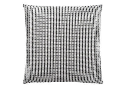 Square throw pillow with black and white striped woven pattern, insert included, hypoallergenic on Tampa Home & Garden Store