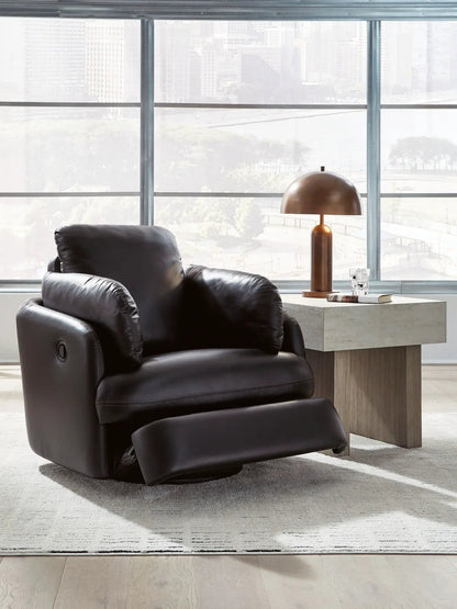 Modmax II Swivel Glider Recliner in black leather by Unique Piece Furniture on Tampa Home & Garden Store