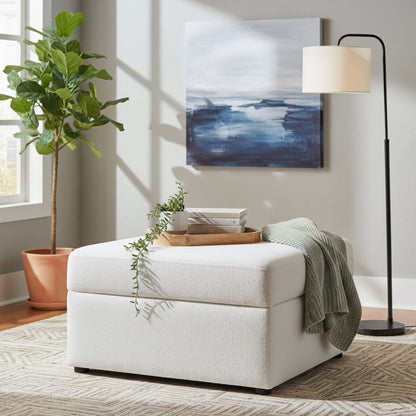 Storage ottoman with hidden storage by HouseOfZazla in beige fabric on Tampa Home & Garden Store