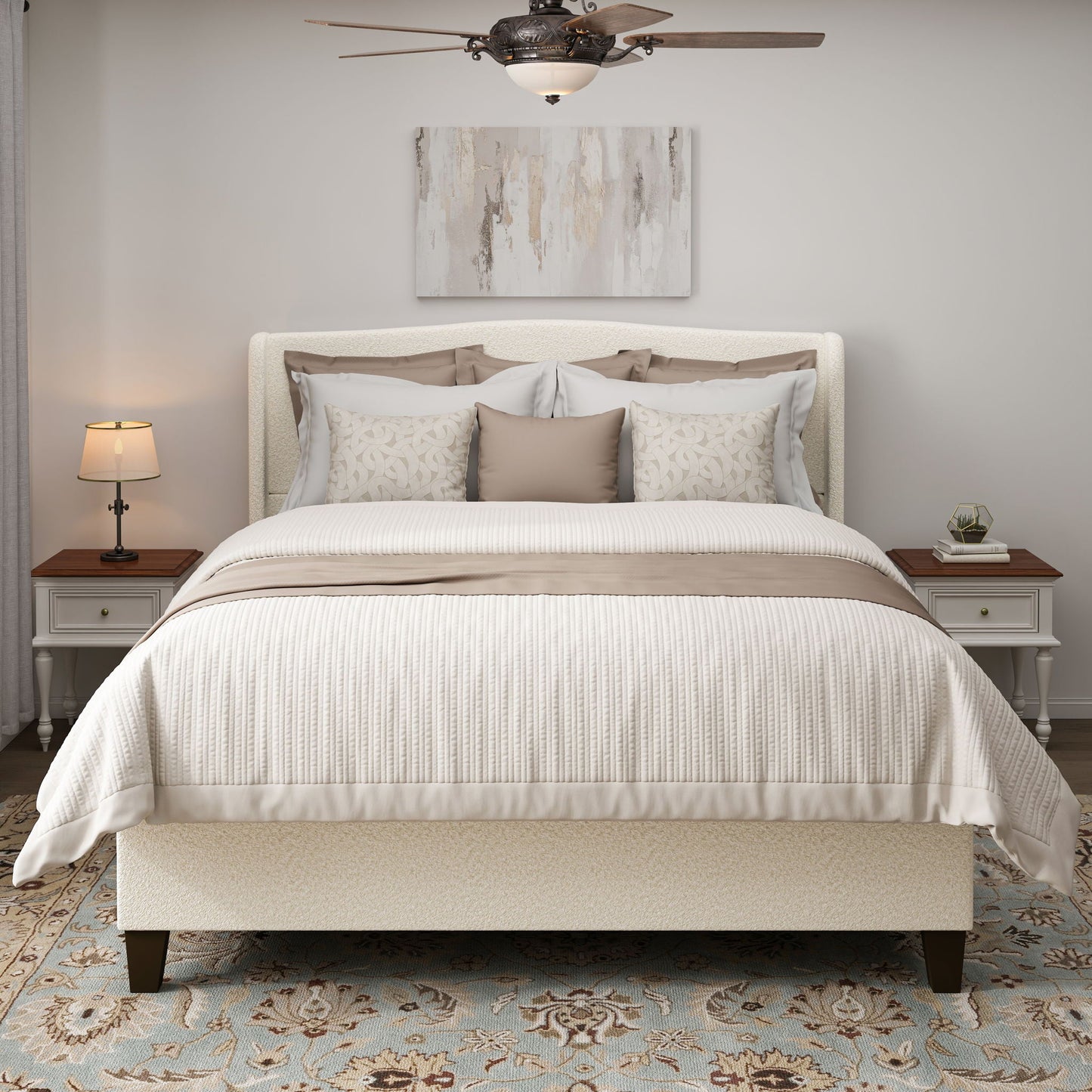 Sturdy Platform Bed Frame and a Padded Headboard